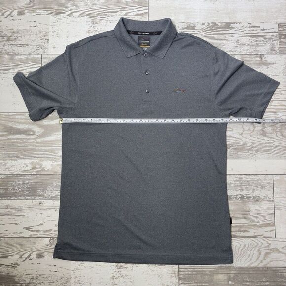 Greg Norman for‎ Tasso Elba Five Iron Polo Shirt Gray Size S Play Dry Mens Golf - Picture 7 of 8